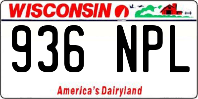 WI license plate 936NPL