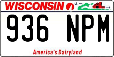 WI license plate 936NPM
