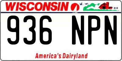 WI license plate 936NPN