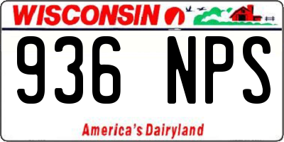 WI license plate 936NPS