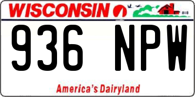 WI license plate 936NPW