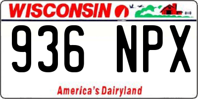 WI license plate 936NPX