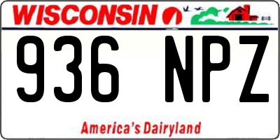WI license plate 936NPZ