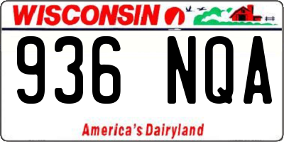WI license plate 936NQA