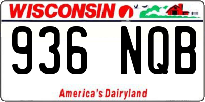WI license plate 936NQB