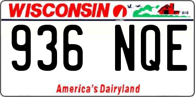 WI license plate 936NQE