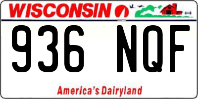 WI license plate 936NQF