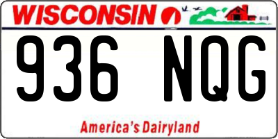 WI license plate 936NQG