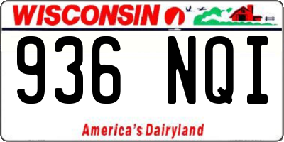 WI license plate 936NQI
