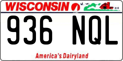 WI license plate 936NQL