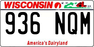 WI license plate 936NQM