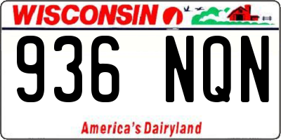 WI license plate 936NQN