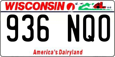 WI license plate 936NQO