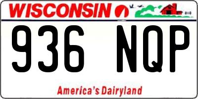 WI license plate 936NQP