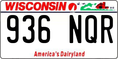 WI license plate 936NQR