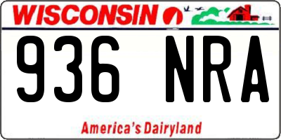 WI license plate 936NRA