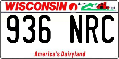 WI license plate 936NRC