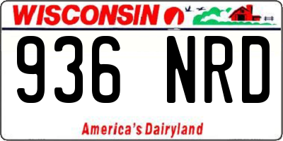 WI license plate 936NRD