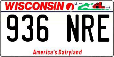 WI license plate 936NRE