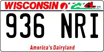 WI license plate 936NRI