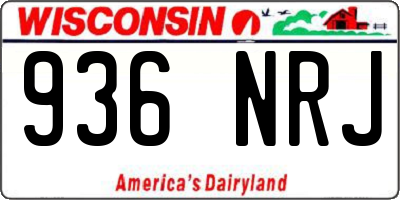 WI license plate 936NRJ