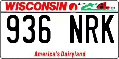 WI license plate 936NRK
