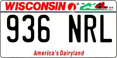 WI license plate 936NRL