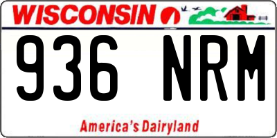 WI license plate 936NRM