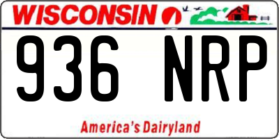 WI license plate 936NRP