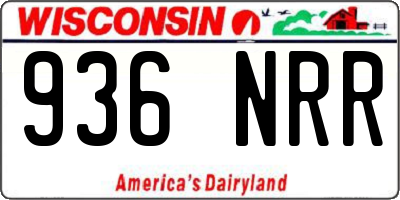 WI license plate 936NRR