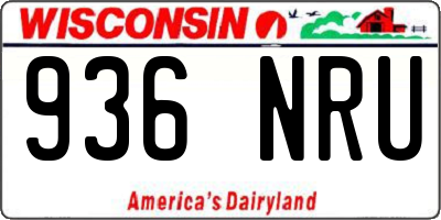 WI license plate 936NRU