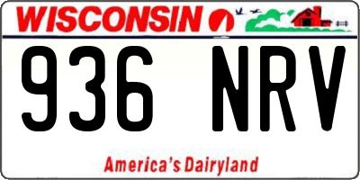 WI license plate 936NRV