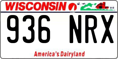 WI license plate 936NRX