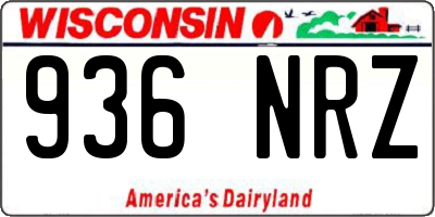 WI license plate 936NRZ