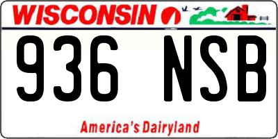 WI license plate 936NSB