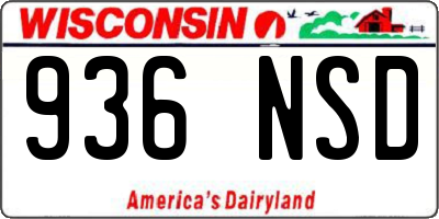 WI license plate 936NSD