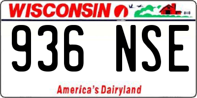 WI license plate 936NSE