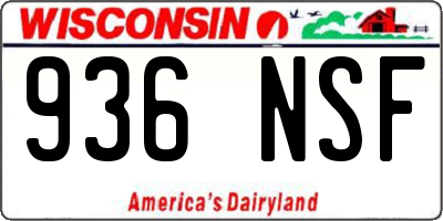 WI license plate 936NSF