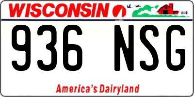 WI license plate 936NSG