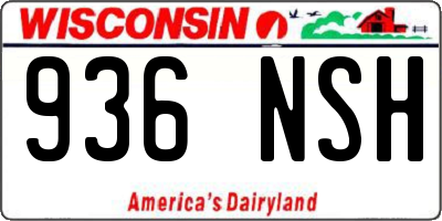 WI license plate 936NSH