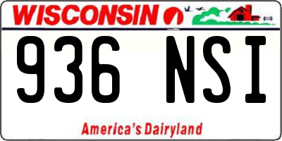 WI license plate 936NSI