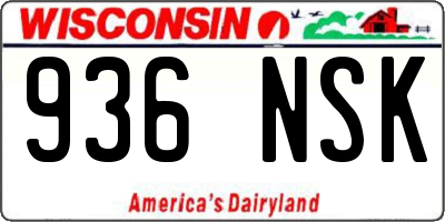 WI license plate 936NSK