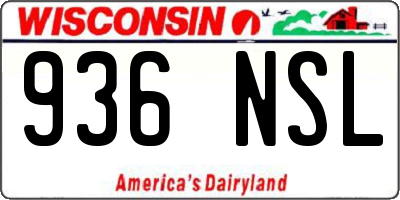 WI license plate 936NSL