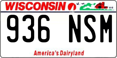 WI license plate 936NSM