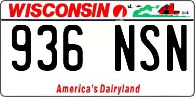 WI license plate 936NSN