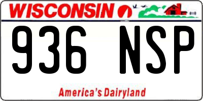 WI license plate 936NSP
