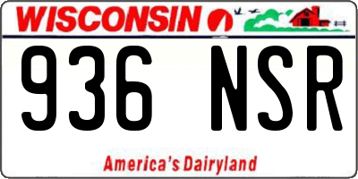 WI license plate 936NSR