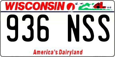 WI license plate 936NSS