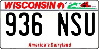 WI license plate 936NSU