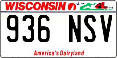WI license plate 936NSV